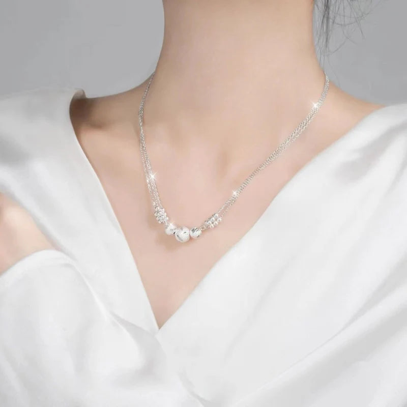 Estrella Fugaz™ Conjunto de joyas con collar de plata grabado con transferencia.