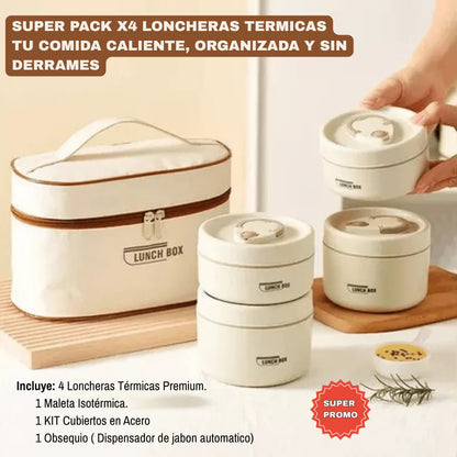 PACK LUNCHBOX®: 4 Loncheras Térmicas + Maleta + ¡Obsequio!